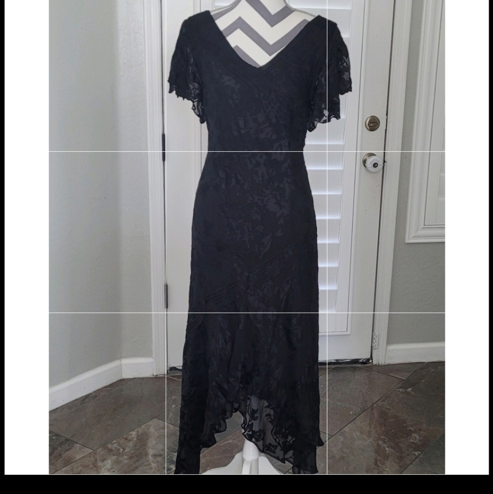 Black lace dress a line design